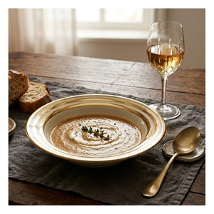 Assiette creuse triple filet or 23cm - lot de 6