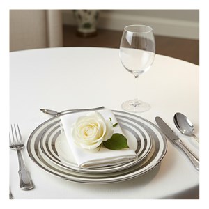 Assiette plate triple filet argent 27cm - lot de 6