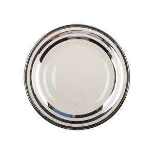 Assiette creuse triple filet argent 23cm - lot de 6
