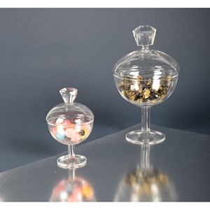 Bonbonnière en verre avec diamant h24cm