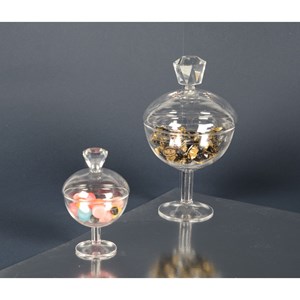 Bonbonnière en verre avec diamant h24cm