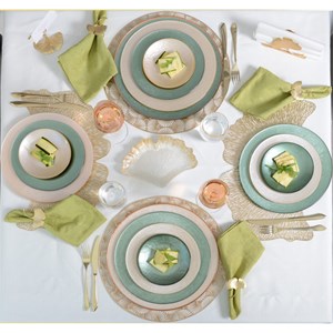Assiette à dessert vanille - lot de 6
