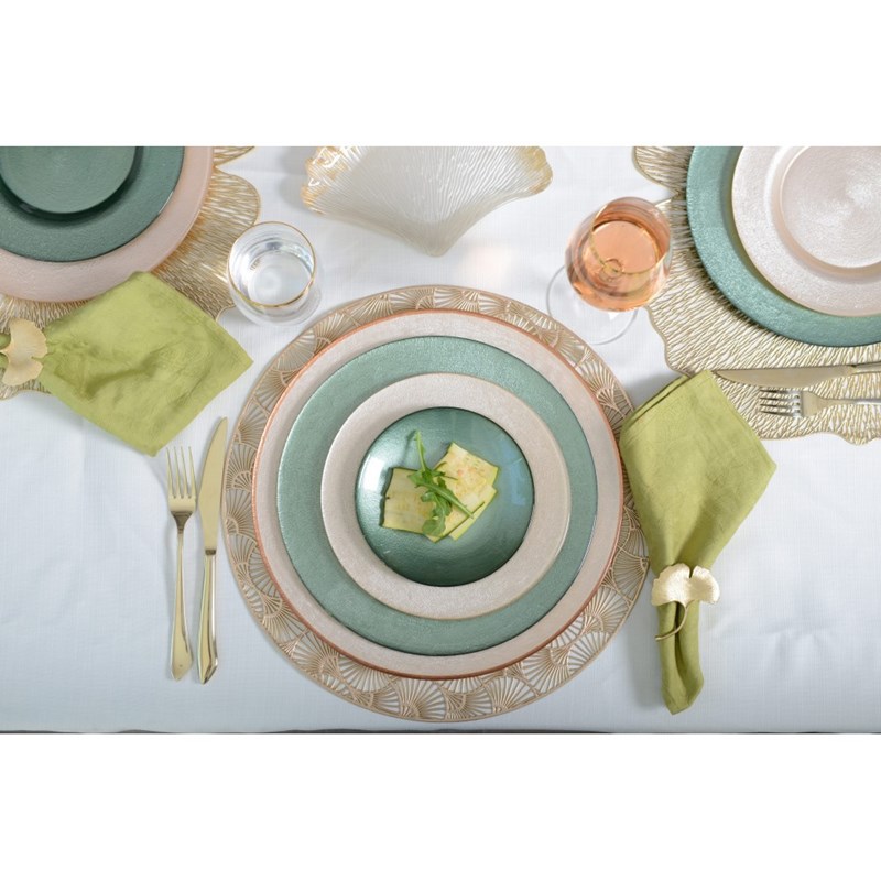 Assiette plate vanille - lot de 6