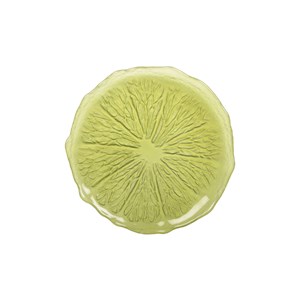 Assiette à dessert verte 21cm - citron - lot de 6