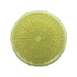 Assiette plate verte 28cm - citron