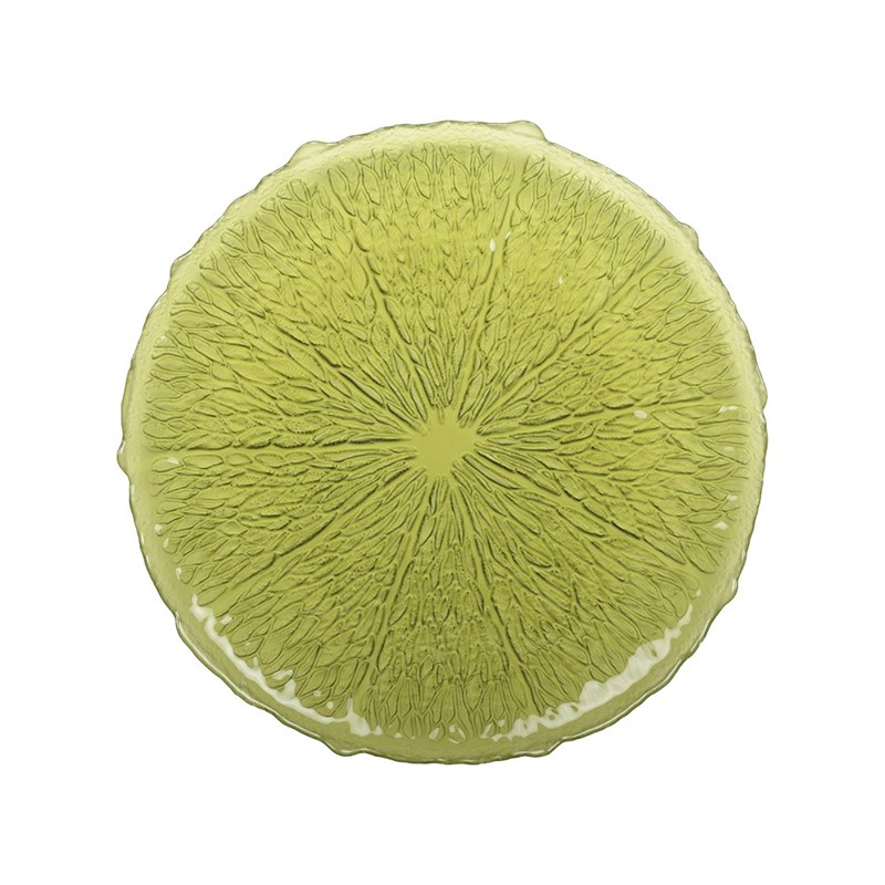 Assiette plate verte 28cm - citron