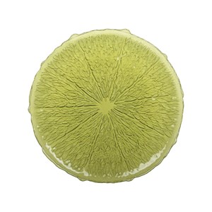 Assiette plate verte 28cm - citron - lot de 6