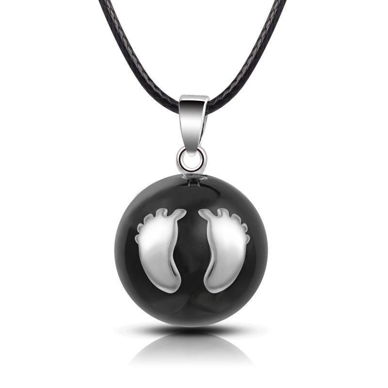 Bola De Grossesse Noir Pied Argent Nature Decouvertes