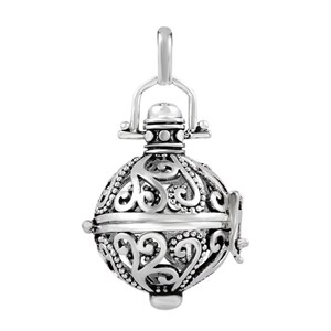 Bola noir cage argent 'génie'