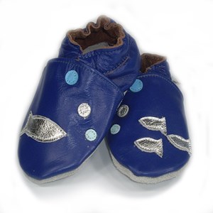 Chaussons cuir souple poisson qui bulle