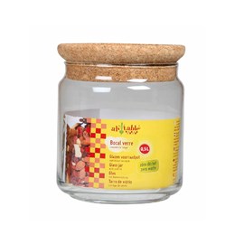 Bocal en verre - couvercle liège - 0.5l