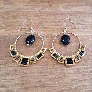 Boucles osiris agate noire