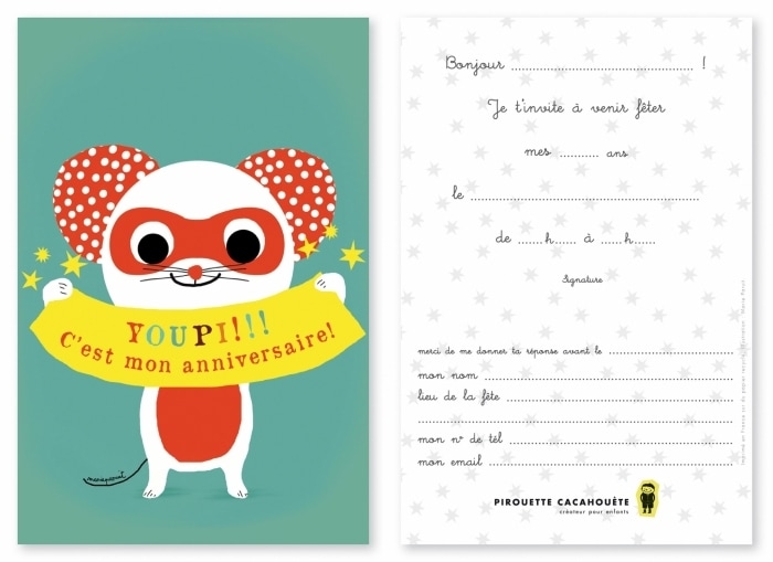Carte d'invitation anniversaire d'enfant - Lapin joyeux, carte invitation  anniversaire enfant