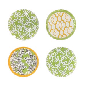 Coupelles vertes et oranges - lot de 4
