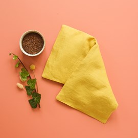 Grande bouillotte lin moutarde