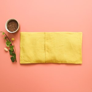 Grande bouillotte lin moutarde