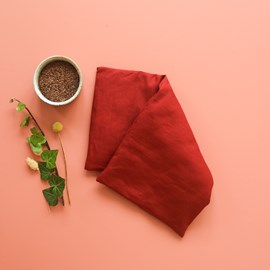 Grande bouillotte lin brique