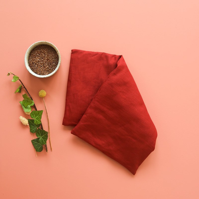 Grande bouillotte lin brique