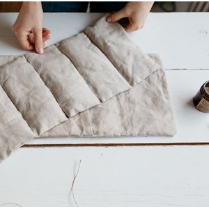 Grande bouillotte lin brique