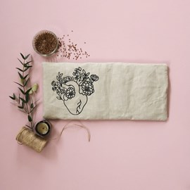 Grande bouillotte lin cœur
