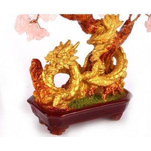 Arbre dragon en quartz rose
