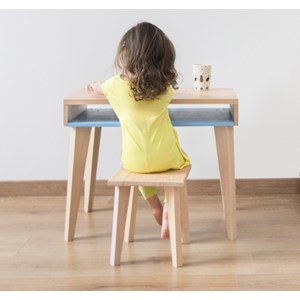 Tabouret point virgule - bleu verditer
