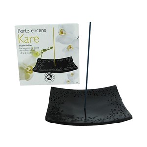 Porte-encens kare en pierre noire