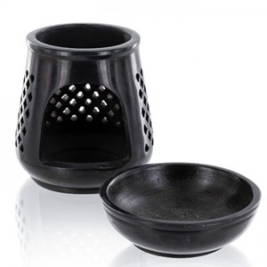 Porte-encens moucharabieh pierre noire
