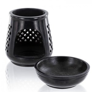 Porte-encens moucharabieh pierre noire
