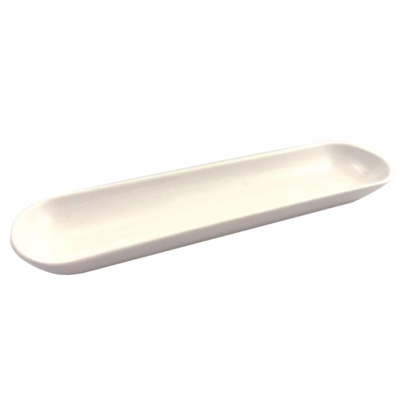 Coupelle ovale étroite blanche 20cm