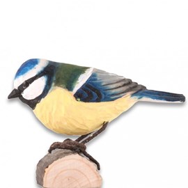 Mesange bleue oiseau en bois