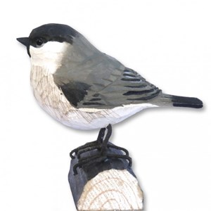 Mesange nonnette oiseau en bois
