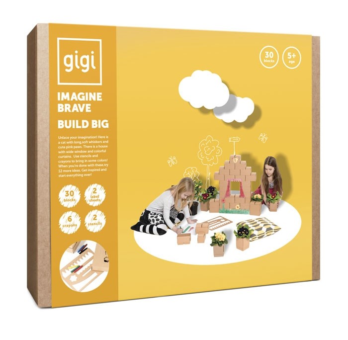 Gigi - 30 briques en carton m - chat