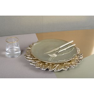 Dessous d'assiette feuille doré