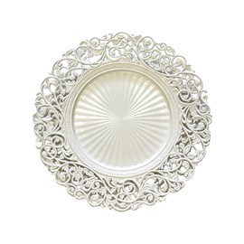 Dessous d'assiette blanc baroque