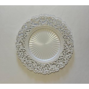 Dessous d'assiette blanc baroque