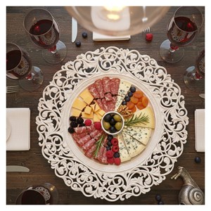 Dessous d'assiette blanc baroque - lot de 6