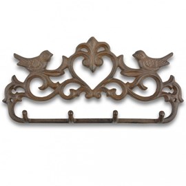 Crochet mural oiseaux en fonte