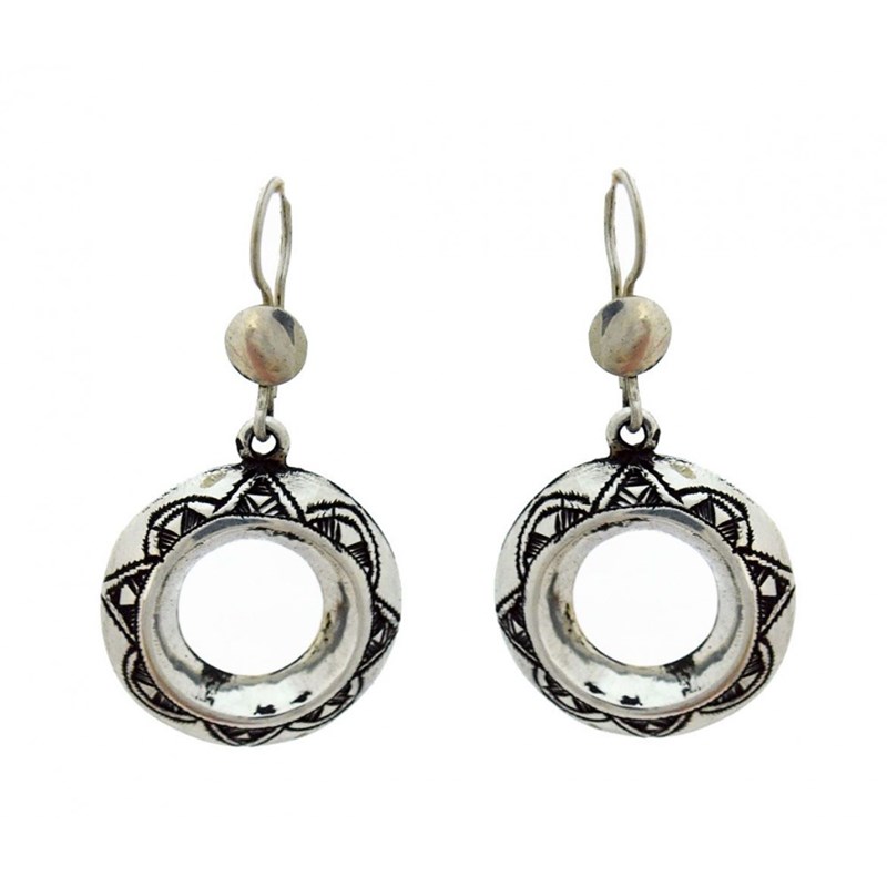 Boucle d'oreilles touareg argent ronde