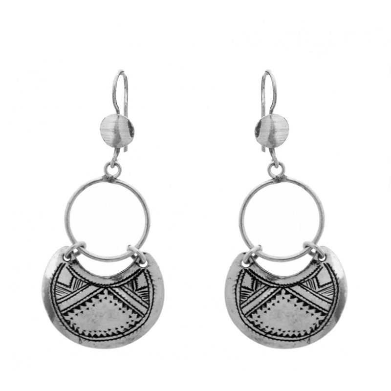 Bijoucolor - Longue boucle d'oreille touareg ethnique