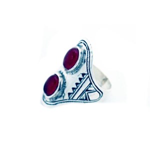 Bague touareg longue argent et pierres