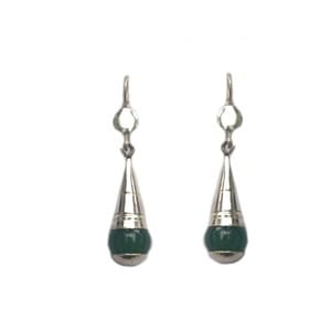 Boucles d'oreille touareg cornaline vert