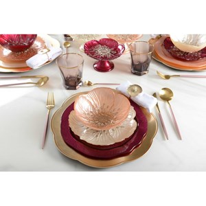 Dessous d'assiette doré vague - lot de 6