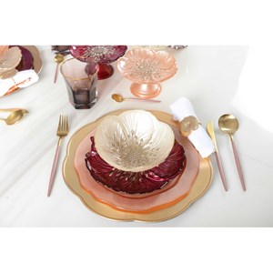 Dessous d'assiette doré vague - lot de 6