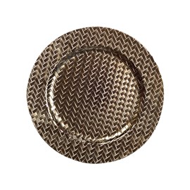 Dessous d'assiette doré quadrille
