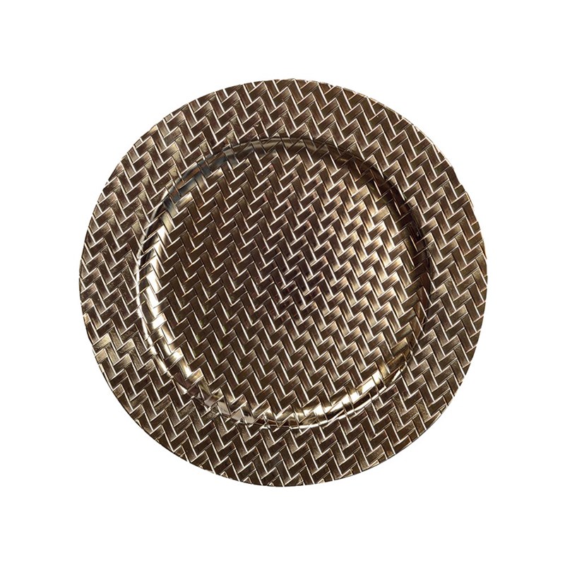 Dessous d'assiette doré quadrille