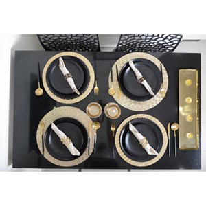 Dessous d'assiette doré quadrille