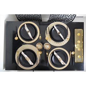 Dessous d'assiette doré quadrille - lot de 6