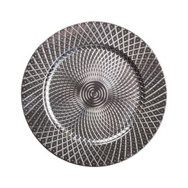 Dessous d'assiette en relief argent