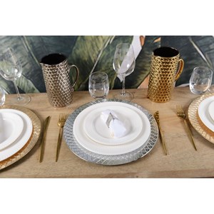 Dessous d'assiette en relief argent